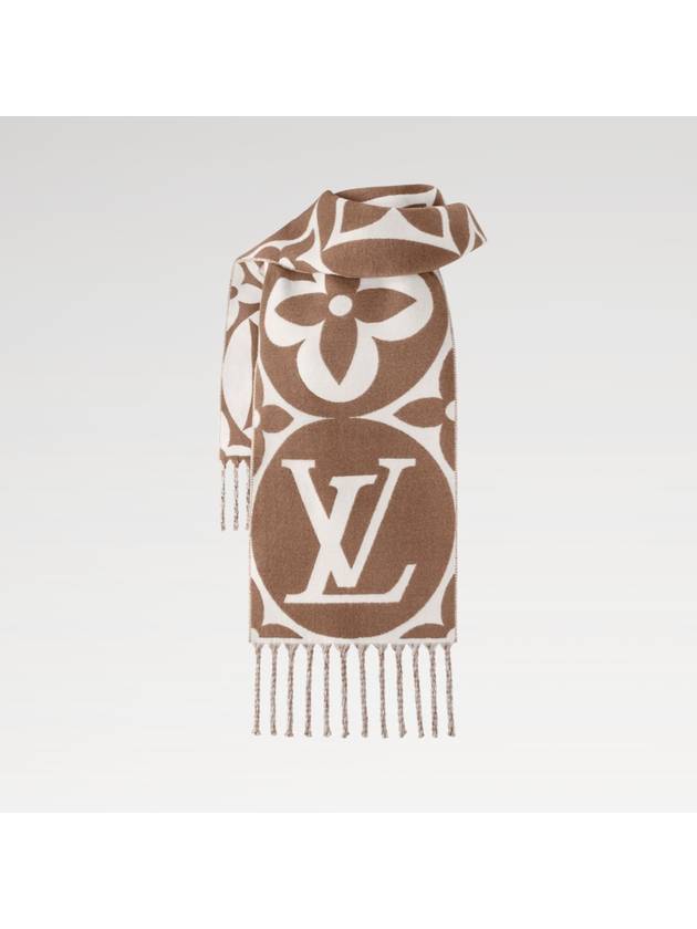 Women s LV Medallion Scarf Light Brown Muffler Shawl - LOUIS VUITTON - BALAAN 2