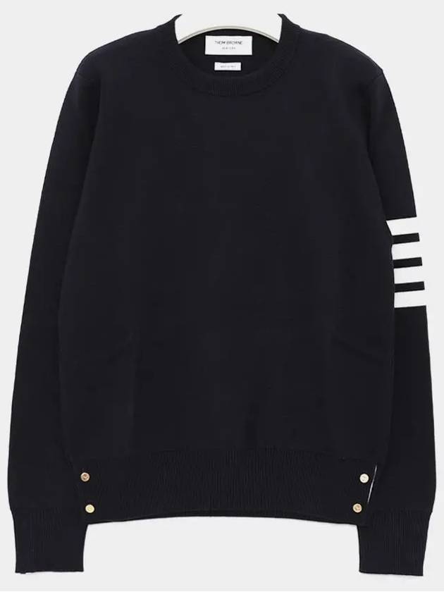 4 Bar Armband Milano Stitch Knit Top Navy - THOM BROWNE - BALAAN 2