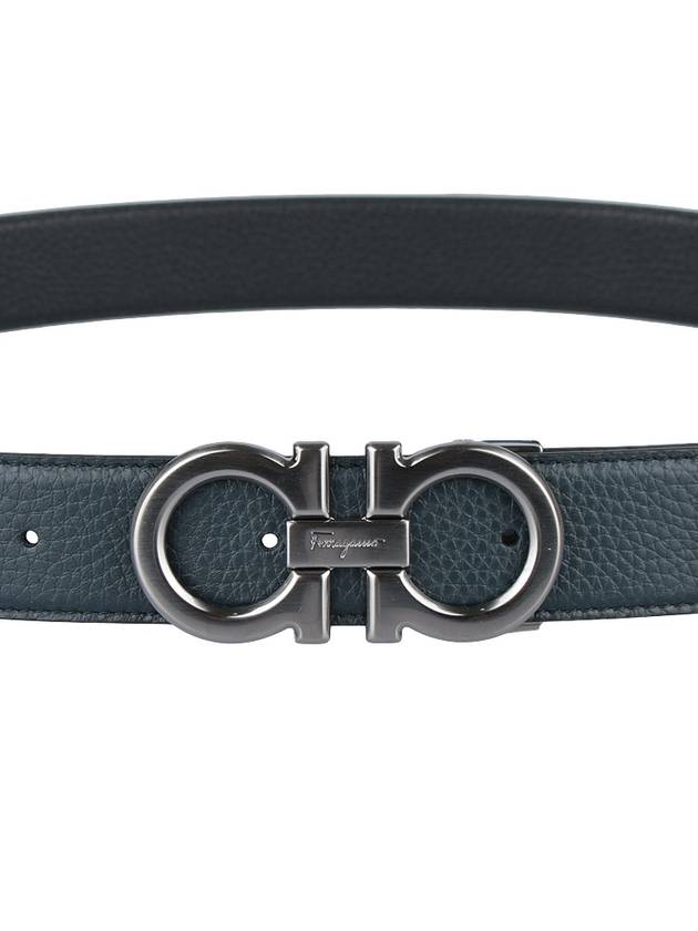 Reversible Adjustable Gancini Belt Black - SALVATORE FERRAGAMO - 8