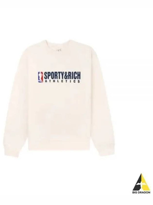 24 Team Logo Crewneck CreamNavy WS067S410TC Sweatshirt - SPORTY & RICH - BALAAN 1