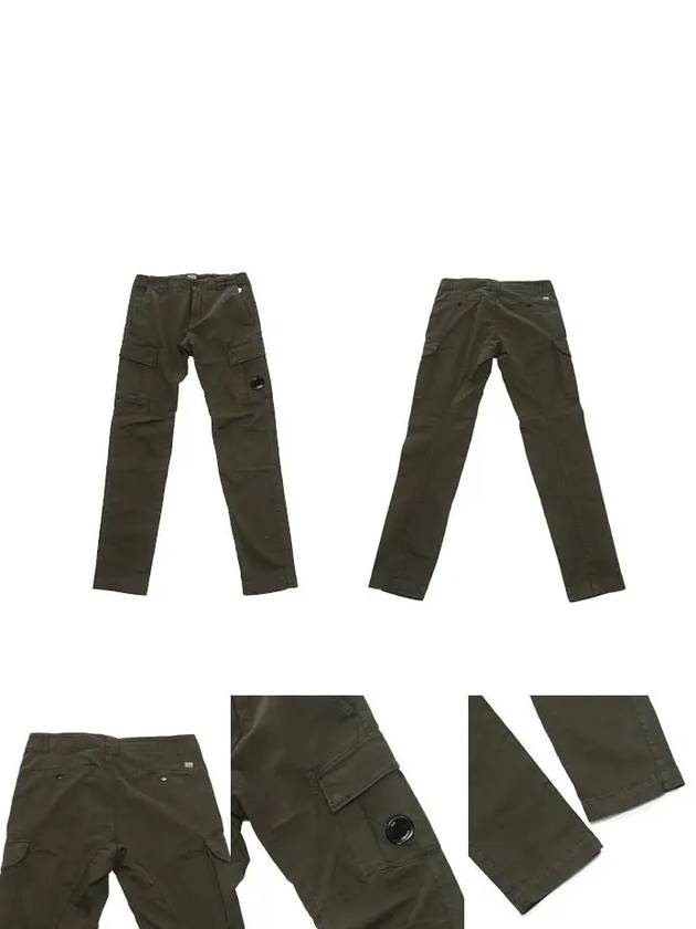 Men's Lens Wappen Biker Cargo Straight Pants Khaki - CP COMPANY - BALAAN 4