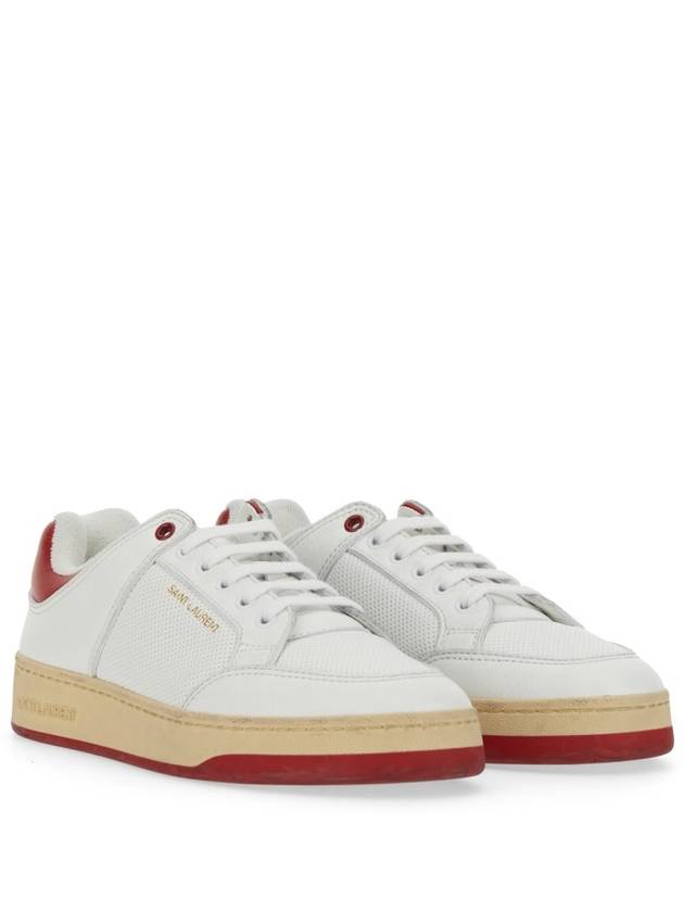 Logo Calf Leather Low Top Sneakers White - SAINT LAURENT - BALAAN 10