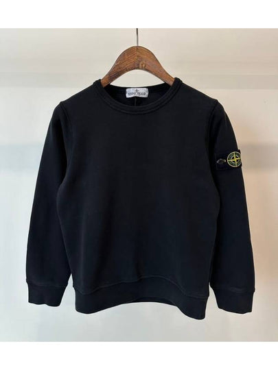 Kids Wappen Patch Organic Cotton Fleece Sweatshirt Black - STONE ISLAND - BALAAN 2