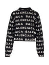 Intarsia All-Over Logo Crew Neck Knit Top Black - BALENCIAGA - BALAAN 2