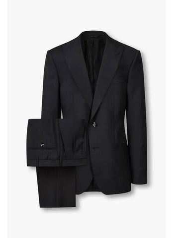 Men s Herringbone Wool Peaked Single Suit Black - GIORGIO ARMANI - BALAAN 1