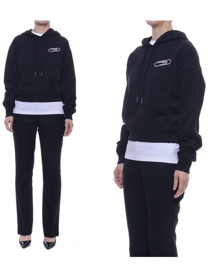 Women's Clip Crop Hoodie Black - OFF WHITE - BALAAN 2