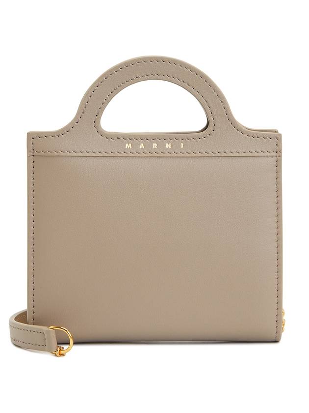 Women's Logo Detail Chain Half Wallet Beige - MARNI - BALAAN 2