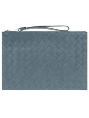 Intrecciato Wide Weaving Clutch Bag Slate - BOTTEGA VENETA - BALAAN 1