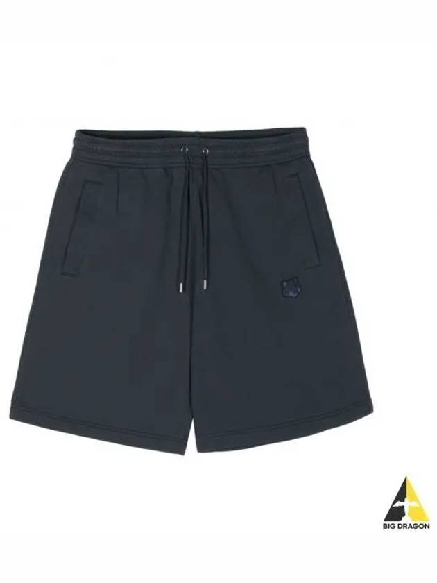 Bold Fox Head Patch Oversized Jog Shorts Navy - MAISON KITSUNE - BALAAN 2