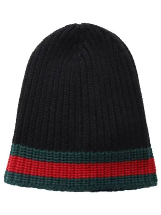 web detail wool beanie - GUCCI - BALAAN 1