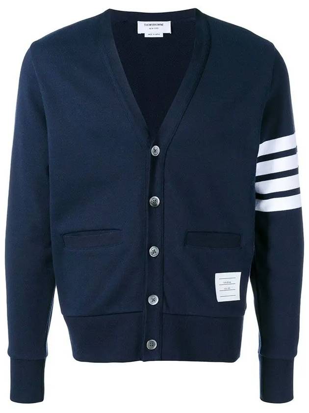 Classic V-Neck 4 Bar Stripe Cardigan Navy - THOM BROWNE - BALAAN 3