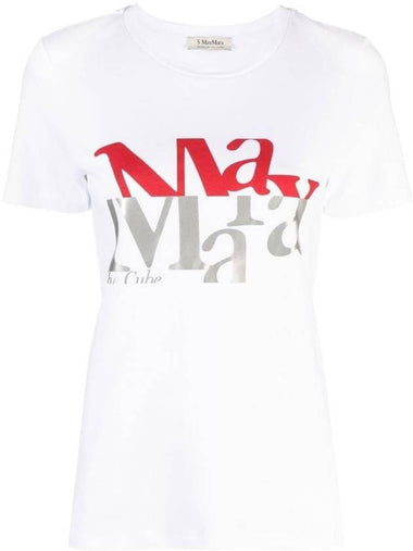 Lettering Graphic Short Sleeve T-Shirt White - S MAX MARA - BALAAN 1