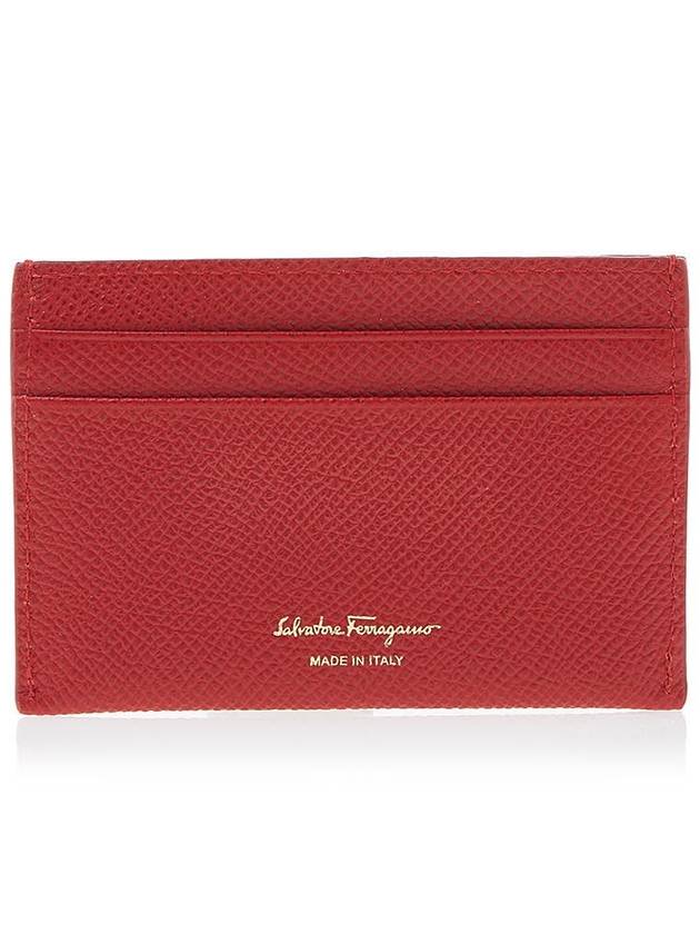 Gancini Card Wallet Lipstick Red - SALVATORE FERRAGAMO - BALAAN 4