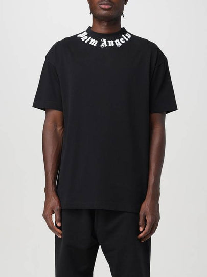 24FW Palm Angels Short Sleeve T-Shirt PMAA001F24JER0071003 BLACK OFF WHITE Black - PALM ANGELS - BALAAN 2