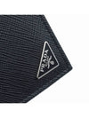 Saffiano Leather Triangle Logo Half Wallet Black - PRADA - BALAAN 7