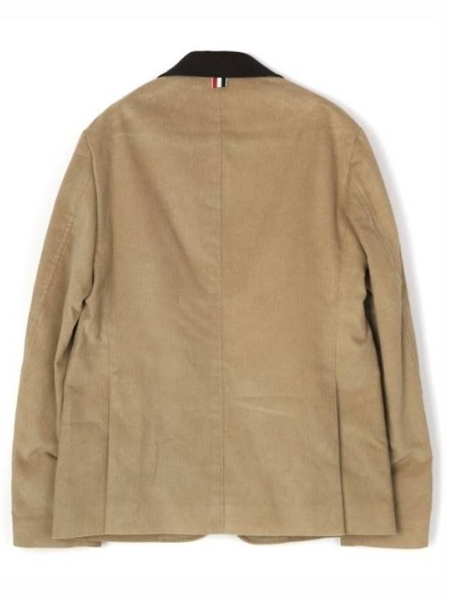 Corduroy Button Up Cutaway Jacket Beige - THOM BROWNE - BALAAN 3