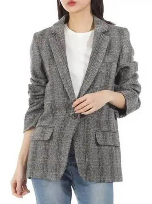 Charlyne Single Breasted Wool Blazer Jacket Grey - ISABEL MARANT - BALAAN 2