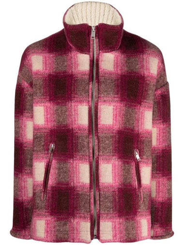 Giovany Check Zip-Up Jacket Pink - ISABEL MARANT - BALAAN 1