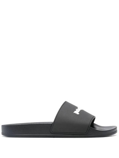 Embossed Logo Full Slider Slippers Black - PALM ANGELS - BALAAN 1