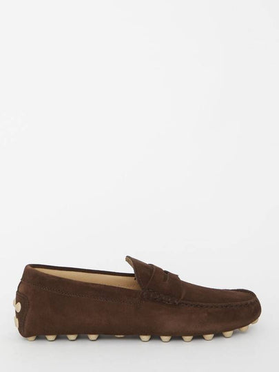 Gommino Bubble Suede Driving Shoes Brown - TOD'S - BALAAN 2