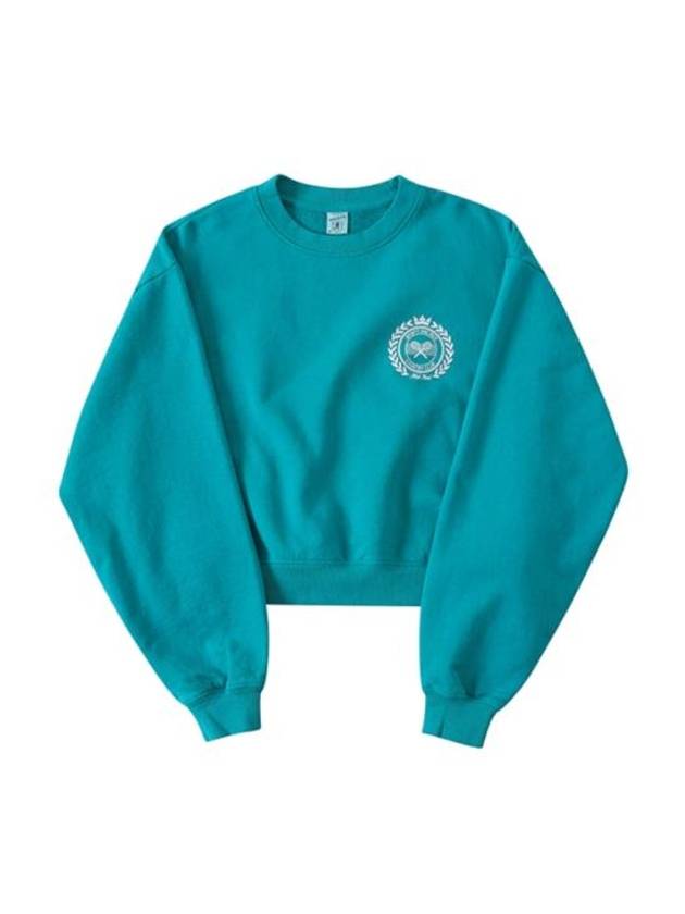 NY Country Club Crop Crew Neck Sweatshirt Blue - SPORTY & RICH - BALAAN 2