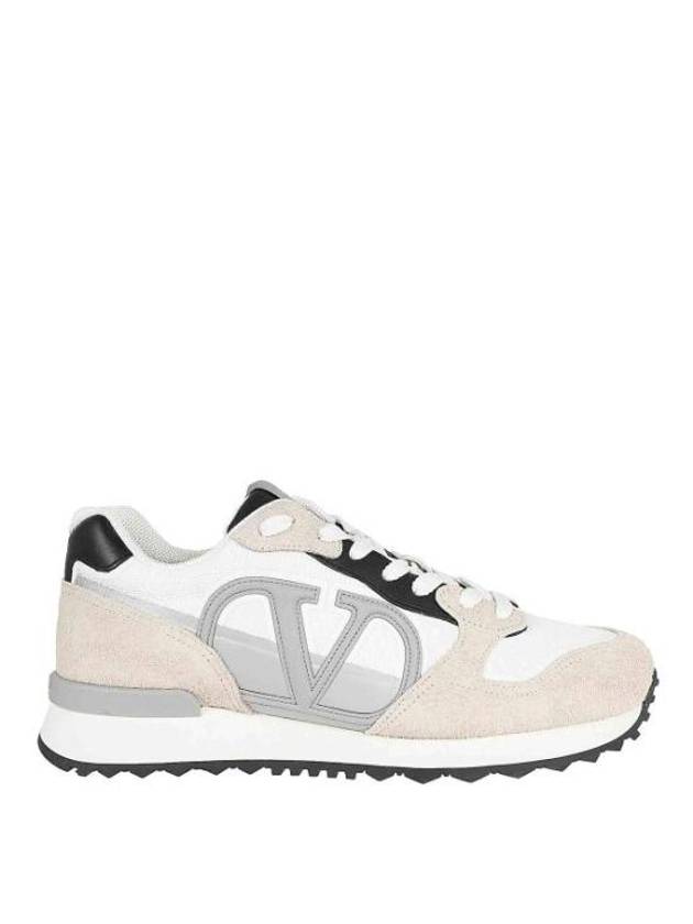 V Logo Face Low Top Sneakers Beige - VALENTINO - BALAAN 3