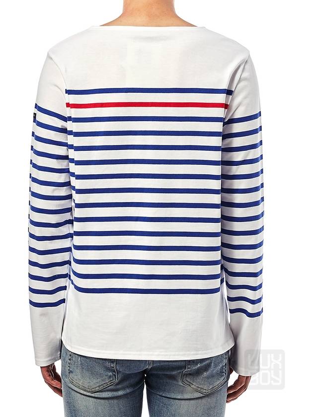 Striped Cotton Long Sleeve T-Shirt Blue White - SAINT JAMES - BALAAN 5