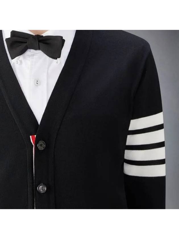 Wool 4-Bar Cardigan Black - THOM BROWNE - BALAAN 5