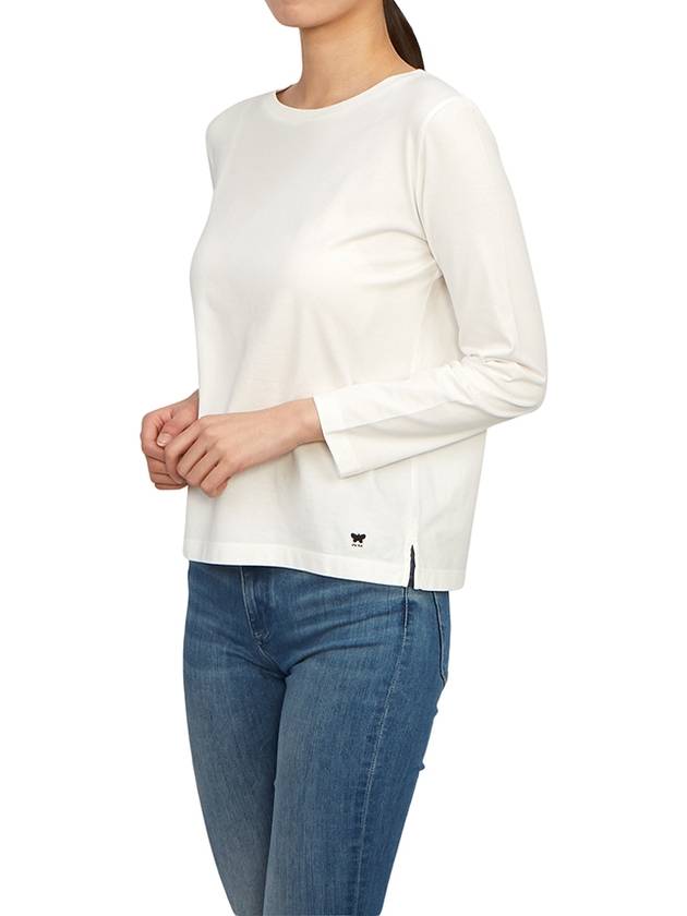 Leida Cotton Long Sleeve T-Shirt White - MAX MARA - BALAAN 6