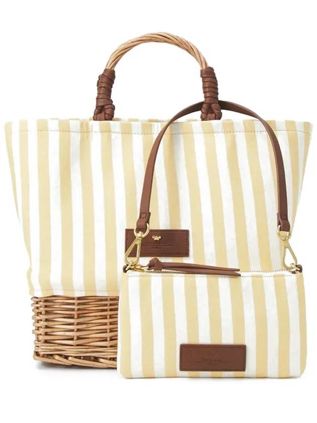 Cotton Straw Tote Bag Bright Yellow - MAX MARA - BALAAN 3