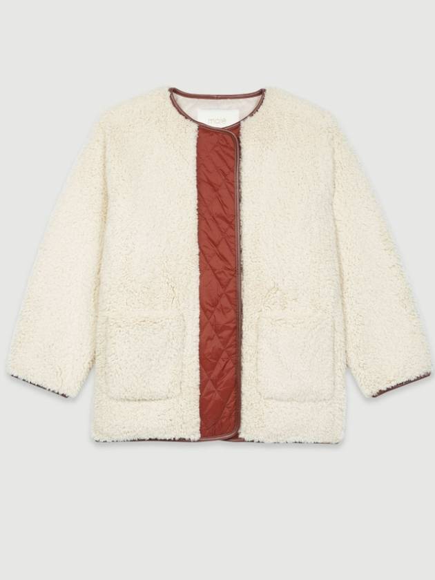 Women's Wool Fur Coat Ivory - MAJE - BALAAN 2