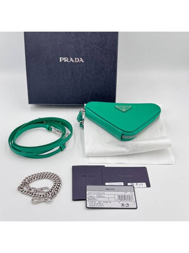 Saffiano Triangle Mini Pouch 1NR015 - PRADA - BALAAN 10