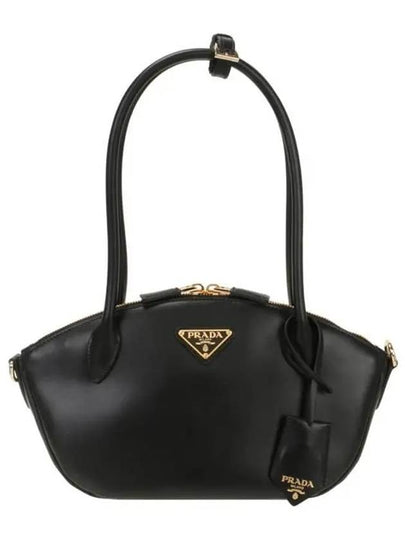 Small Leather Hand Shoulder Bag Black - PRADA - BALAAN 2