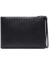 Intrecciato Strap Clutch Bag Black - BOTTEGA VENETA - BALAAN 4