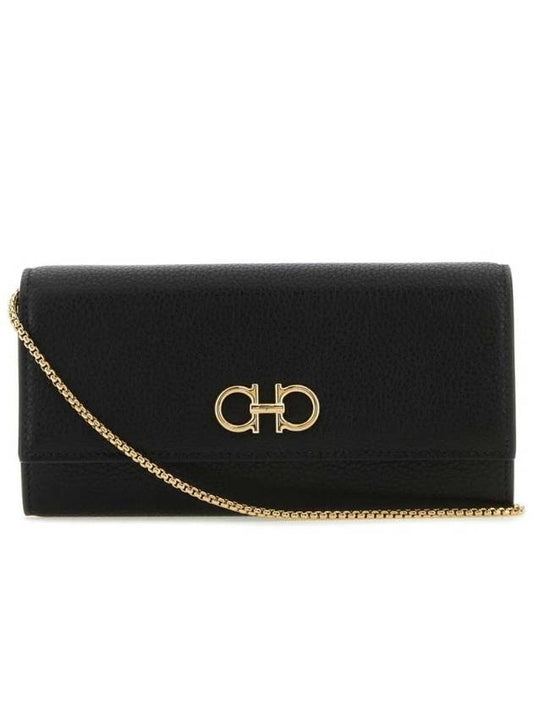 Gancini Chain Long Wallet Black - SALVATORE FERRAGAMO - BALAAN 2