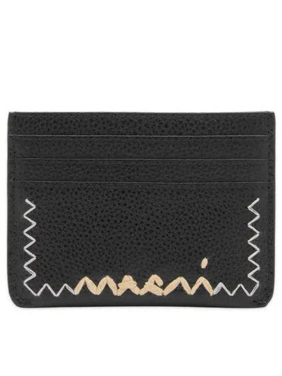 Logo Leather Card Wallet Black - MARNI - BALAAN 2