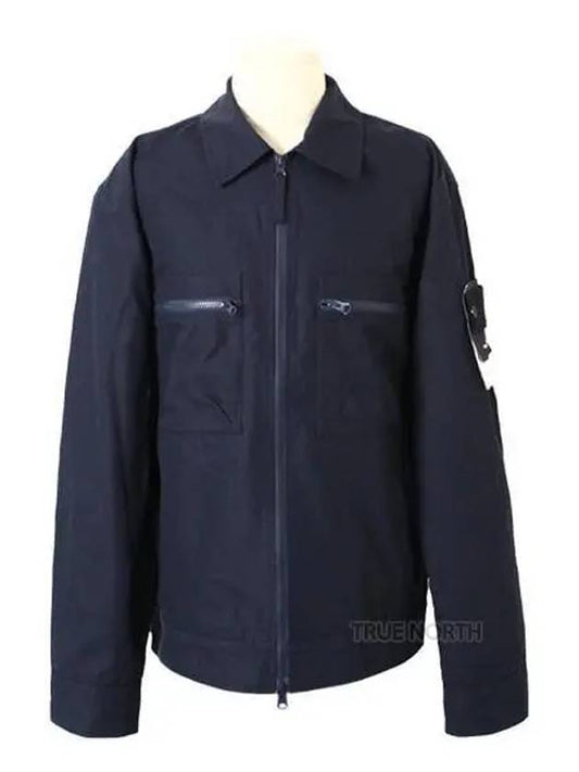 Cotton Canvas Zip-up Jacket Navy - STONE ISLAND - BALAAN 2