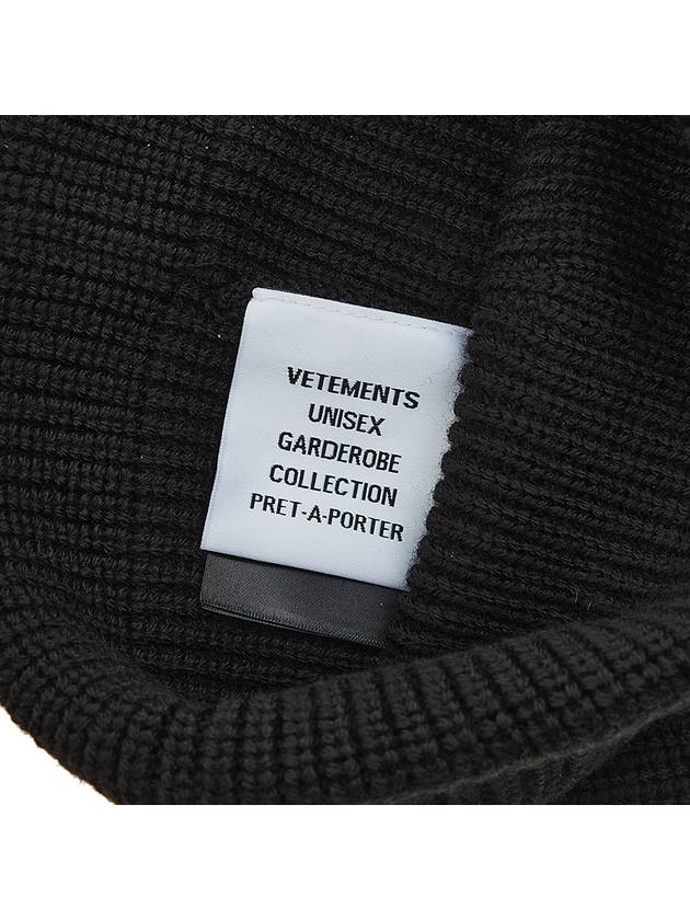 Logo Wool Beanie Black - VETEMENTS - BALAAN 10