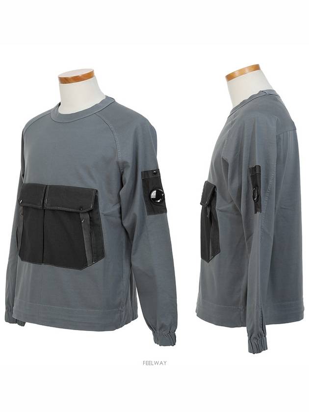 Front Pocket Heavy Jersey Sweatshirt Grey - CP COMPANY - BALAAN 3