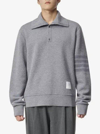 4-Bar Funnel Neck Pullover Knit Top Grey - THOM BROWNE - BALAAN 2