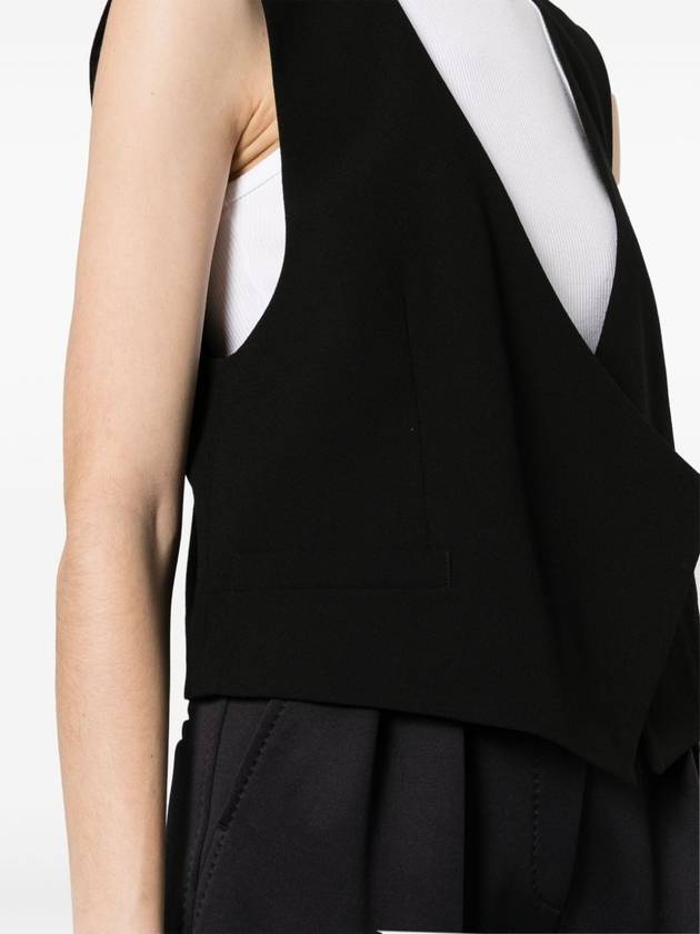 Open-Front V-Neck Vest Black - AMI - BALAAN 6