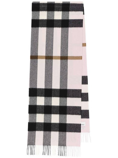 Check Cashmere Muffler Pale Pink - BURBERRY - BALAAN 1