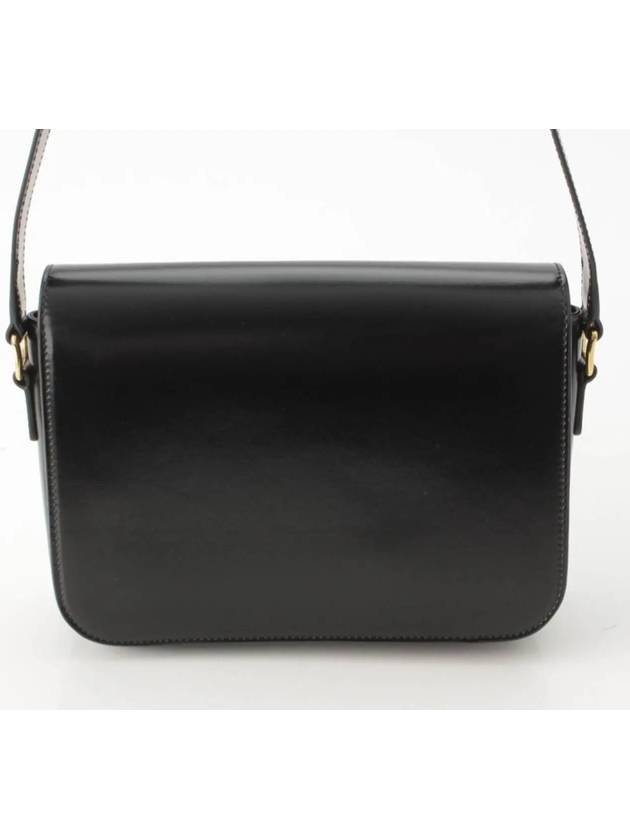 Classique Triomphe Shiny Calfskin Shoulder Bag Black - CELINE - BALAAN 3