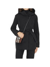 Technical Cotton Hooded Trench Coat Black - BURBERRY - BALAAN 1