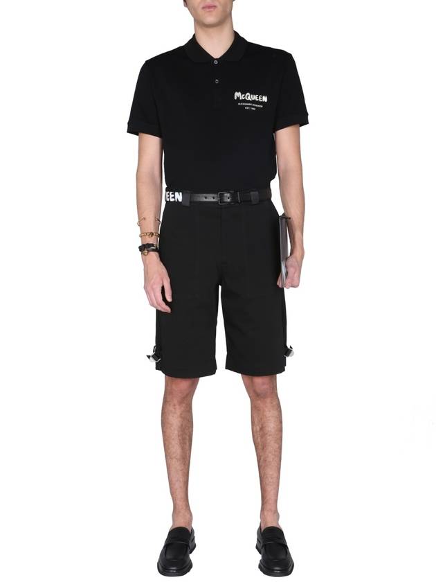 Regular Fit Bermuda Shorts Black - ALEXANDER MCQUEEN - BALAAN 3