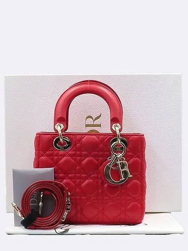 M0538OCEA M900 Red Color Cannage Lambskin Lady MY ABC Small Tote Bag Shoulder Strap 2WAY - DIOR - BALAAN 1