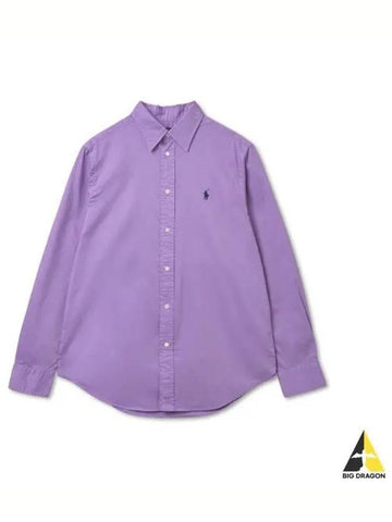 W Relax Fit Cotton Twill Shirt Wisteria - POLO RALPH LAUREN - BALAAN 1