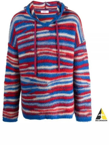 Oversized Hoodie Knit Red Blue 07N015 Hooded - ERL - BALAAN 1