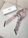 CC Logo Heart Star Printed Silk Twilly Bandeau Petite Scarf Baby Pink AAA371 - CHANEL - BALAAN 7