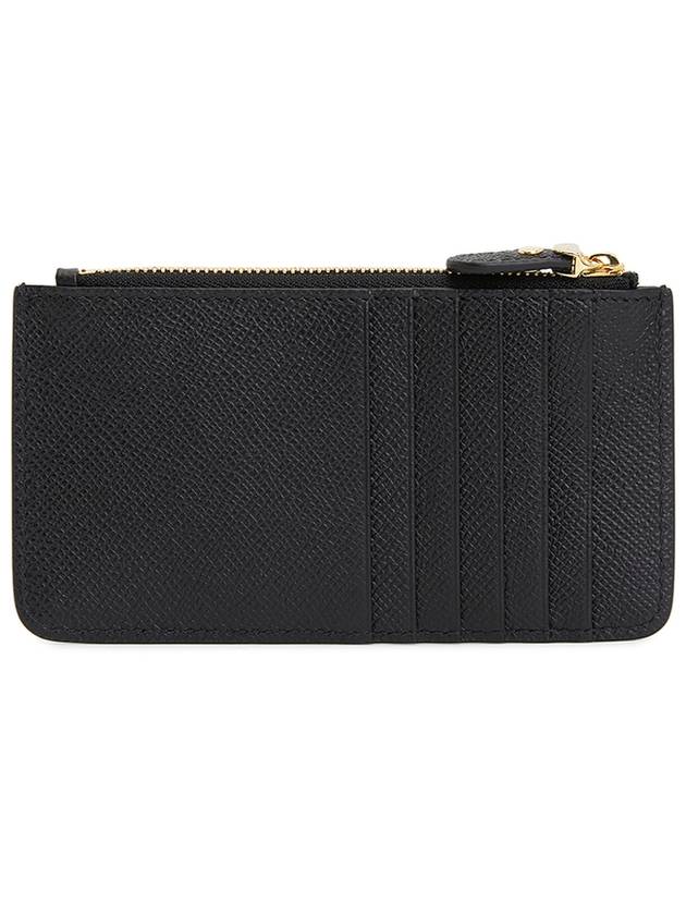 Gancini Zipper Card Wallet Black - SALVATORE FERRAGAMO - BALAAN 3